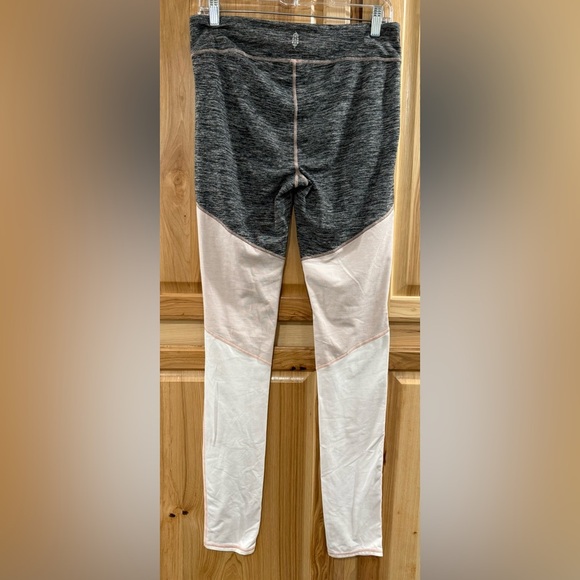 FP Movement Gray White, and Pink Colorblock Leggings with High Waist Active Fun - Picture 5 of 13